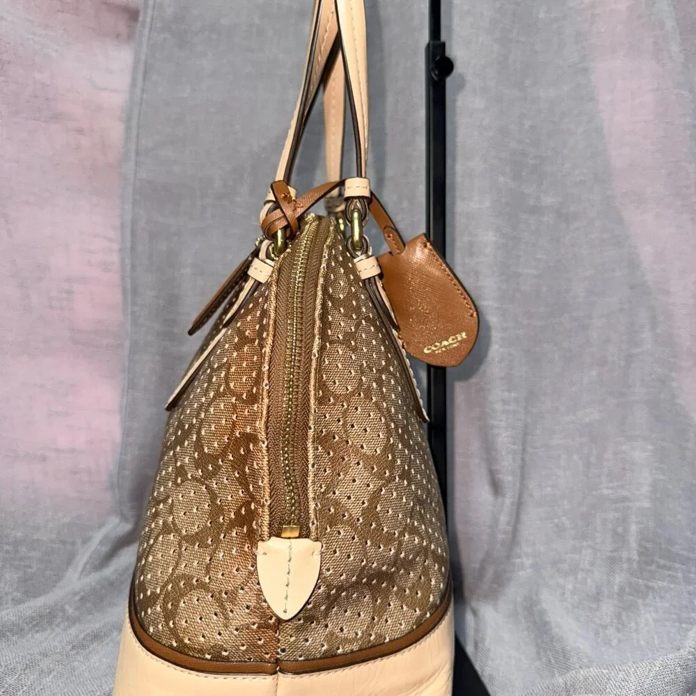 Coach Perforated Leather Satchel – Modern Elegance with Iconic Craftsmanship